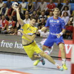 16.09.2017 Brześć. Białoruś. Mecz Ligi Mistrzów. Mieszkow Brześć - PGE Vive Kielce. Marko Mamić / Jarosław Kubalski / Radio Kielce