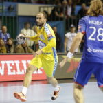 16.09.2017 Brześć. Białoruś. Mecz Ligi Mistrzów. Mieszkow Brześć - PGE Vive Kielce. Uros Zorman / Jarosław Kubalski / Radio Kielce