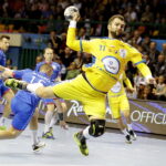 Mecz Mieszkow Brześć - PGE Vive Kielce. Mateusz Kus / Jarosław Kubalski / Radio Kielce