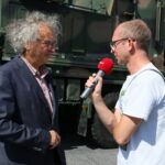 02.09.2017 Kielce. Przygotowania do Targów MSPO 2017. / Marzena Mąkosa - Radio Kielce / Andrzej Mochoń - prezes Zarządu Targów Kielce i Bartłomiej Zapała