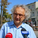 01.09.2017 Kielce. Wystawa "25 lat Targów Kielce" na kieleckim Rynku. / Marzena Mąkosa - Radio Kielce / Andrzej Mochoń - prezes zarządu Targów Kielce