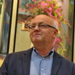 02.09.2017 Kielce. Wernisaż wystawy malarstwa Zbigniewa Pieczyńskiego w galerii Wieża Sztuki. Na zdjęciu : prof Piotr Rosiński / Marzena Mąkosa - Radio Kielce / prof Piotr Rosiński