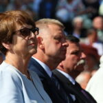 Odpust na Świętym Krzyżu. Maria Zuba, Jarosław Rusiecki i Andrzej Kryj / Marzena Mąkosa / Radio Kielce