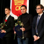 Rozdanie nagród "Nadzieje Kielc". Na zdjęciu : Natan Barwiński, Piotr Domagała i Błażej Kociełkiewicz / Marzena Mąkosa / Radio Kielce