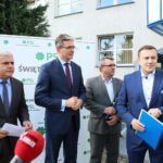 Konferencja prasowa PSL. Andrzej Swajda - Radny Sejmiku, Adam Jarubas - Marszałek województwa świętokrzyskiego, Piotr Żołądek - Radny Sejmiku, Bartłomiej Dorywalski - Radny Sejmiku / Marzena Mąkosa / Radio Kielce