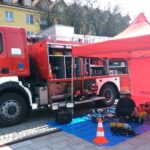 Piknik Bezpiecznie na drodze. Stoisko jednostki ratowniczo-gaśniczej Powiatowej Straży Pożarnej w Ostrowcu Świętokrzyskim / Emilia Sitarska / Radio Kielce