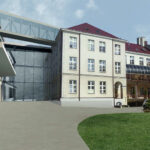 Wizualizacja planowanej rozbudowy i remontu Szpitala „Górka” w Busku-Zdroju - budynek szpitala, widok od strony południowo-zachodniej / APA Sałasińscy