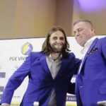 Warszawa. Konferencja prasowa dotycząca przyszłości PGE Vive Kielce - Dean Bombac i prezes PGE VIVE Kielce Bertus Servaas / Jarosław Kubalski / Radio Kielce