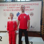 Maciej Wilczyński z trenerem Karolem Kucharczykiem / Guliwer Kielce