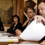 Tokarnia. Konferencja prasowa marszałka Adama Jarubasa dotycząca wykorzystania unijnych dotacji / Jarosław Kubalski / Radio Kielce