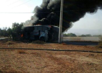 Izrael. Spłonął autokar, którym podróżowali pracownicy MPK Kielce na pielgrzymkę / archiwum prywatne