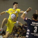 08.10.2017 Kielce. Piłka ręczna. Liga Mistrzów. Mecz PGE Vive Kielce Flensburgiem Handewitt. Marko Mamić / Jarosław Kubalski / Radio Kielce