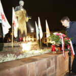 19.10.2017 Kielce. 33 lata temu ks. Jerzy Popiełuszko został zamordowany przez SB. Uroczystości w rocznicę przed pomnikiem księdza / Jarosław Kubalski / Radio Kielce