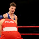 Mecz Polska - Irlandia w Hali "Pod Basztami". Daniel Adamiec i John Joyce w walce / Marzena Mąkosa / Radio Kielce