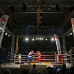 Mecz Polska - Irlandia w Hali "Pod Basztami". Bartosz Gołębiewski i Michael Nevin w walce / Marzena Mąkosa / Radio Kielce