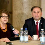 Konferencja prasowa PiS. Na zdjęciu : Maria Zuba - Poseł na Sejm RP, Marek Kwitek - Poseł na Sejm RP / Marzena Mąkosa / Radio Kielce