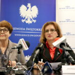 PKP PLK wyremontuje linię nr 25 ze Skarżyska-Kamiennej do Sandomierza. Podpisanie umowy i konferencja prasowa.  Maria Zuba - Poseł na Sejm RP i Agata Wojtyszek - Wojewoda Świętokrzyski / Marzena Mąkosa / Radio Kielce
