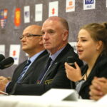 Konferencja prasowa dotycząca Mistrzostw Europy Eko Kyokushin / Shinkyokushin Kadetów U16 i Młodzieżowców U22 Kielce. Przedstawiciele Kadry / Marzena Mąkosa / Radio Kielce