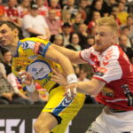 7. kolejka Ligi Mistrzów piłkarzy ręcznych: Aalborg Handbold - PGE Vive Kielce. Krzysztof Lijewski / Krzysztof Bujnowicz / Radio Kielce