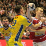 7. kolejka Ligi Mistrzów piłkarzy ręcznych: Aalborg Handbold - PGE Vive Kielce. Krzysztof Lijewski i Mateusz Kus / Krzysztof Bujnowicz / Radio Kielce