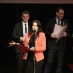 24.11.2017 Kielce. Festiwal Form Dokumentalnych NURT. Gala finałowa. Przyjaciele Festiwalu. Dyrektor IV LO Renata Walęcka / Jarosław Kubalski / Radio Kielce