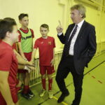 29.11.2017 Kielce. SP nr 1. Otwarcia 24 Grudniowego Turnieju Trójek Piłkarskich. Prezes PZPN Zbigniew Boniek / Jarosław Kubalski / Radio Kielce