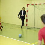 29.11.2017 Kielce. SP nr 1. Otwarcia 24 Grudniowego Turnieju Trójek Piłkarskich. Prezes PZPN Zbigniew Boniek / Jarosław Kubalski / Radio Kielce