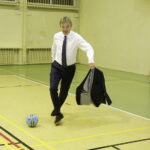 29.11.2017 Kielce. SP nr 1. Otwarcia 24 Grudniowego Turnieju Trójek Piłkarskich. Prezes PZPN Zbigniew Boniek / Jarosław Kubalski / Radio Kielce