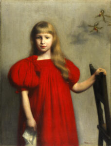 Kielce. „Portret dziewczynki w czerwonej sukience” Józef Pankiewicz – 1897 r. / Muzeum Narodowe w Kielcach