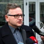 Konferencja prasowa w sprawie konsultacji i debaty dotyczącej przebudowy dworca PKP w Kielcach. Na zdjęciu : Wojciech Gwizdak - prezes Stowarzyszenia Architektów Polskich oddział w Kielcach / Marzena Mąkosa / Radio Kielce