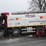 22.11.2017 Bidziny. Wypadek. Zderzyły dwa samochody ciężarowe / Emilia Sitarska / Radio Kielce