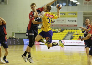 12.04.2017 Kielce. Piłka ręczna. Puchar Polski, półfinał. Mecz Vive Tauron Kielce - Gwardia opole. Mateusz Jachlewski / Jarosław Kubalski / Radio Kielce