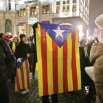 05.12.2017 Belgia. Bruksela. Centrum wieczorem. Wiec poparcia dla wolnej Katalonii / Jarosław Kubalski / Radio Kielce