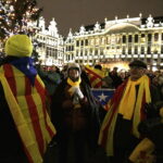 05.12.2017 Belgia. Bruksela. Centrum wieczorem. Wiec poparcia dla wolnej Katalonii / Jarosław Kubalski / Radio Kielce