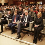 08.12.2017 Kielce. Konwencja regionalna partii Porozumienie. Michał Cieślak, Zbigniew Gryglas - wiceprezes Porozumienia,  wicepremier i prezes Porozumienia Jarosław Gowin i Renata Janik doradca prezesa Porozumienia / Jarosław Kubalski / Radio Kielce