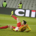 15.12.2017 Kielce. 21. kolejka LOTTO Ekstraklasy. Mecz Korona Kielce - Piast Gliwice. Nika Kaczarawa strzela gola dla Korony / Jarosław Kubalski / Radio Kielce