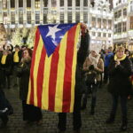 05.12.2017 Belgia. Bruksela. Centrum wieczorem. Wiec poparcia dla wolnej Katalonii / Jarosław Kubalski / Radio Kielce