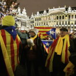 05.12.2017 Belgia. Bruksela. Centrum wieczorem. Wiec poparcia dla wolnej Katalonii / Jarosław Kubalski / Radio Kielce