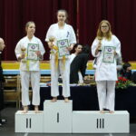 Mikołajkowy turniej karate. Joanna Grewik, Natalia Papież, Amelia Różalska / Marzena Mąkosa / Radio Kielce
