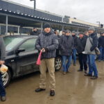 Protest pracowników w zakładach MAN Bus, którzy domagają się podwyżek płac / Marzena Mąkosa / Radio Kielce