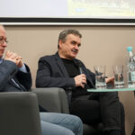 Tomasz Natkaniec i Wojciech Lubawski - autorzy książki „Małgorzata idzie na wojnę”, profesor Adam Massalski / Robert Felczak / Radio Kielce