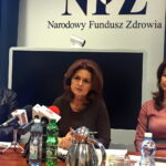 Konferencja dotycząca sieci szpitali oraz nocnej i świątecznej opieki medycznej. Na zdjęciu: Jerzy Staszczyk - zastępca dyrektora świętokrzyskiego NFZ, Małgorzat Kiebzak - dyrektor świętokrzyskiego oddziału NFZ, Renata Kazanecka - zastępca dyrektora świętokrzyskiego NFZ / Iwona Murawska / Radio Kielce