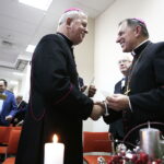 05.01.2018 Kielce. Opłatek u "Solidarności". Biskup Jan Piotrowski i arcybiskup Mieczysław Mokrzycki / Jarosław Kubalski / Radio Kielce