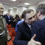 05.01.2018 Kielce. Opłatek u "Solidarności". Daniel Nowakowski, przewodniczący "Solidarności" Piotr Duda i prezydent Wojciech Lubawski / Jarosław Kubalski / Radio Kielce