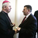 05.01.2018 Kielce. Opłatek u "Solidarności". Biskup Jan Piotrowski i poseł Andrzej Kryj / Jarosław Kubalski / Radio Kielce