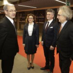 11.01.2018 Kielce. Targi Kielce. Minister inwestycji i rozwoju Jerzy Kwieciński, wojewoda Agata Wojtyszek, senator Krzysztof Słóń i prezes Targów Andrzej Mochoń / Jarosław Kubalski / Radio Kielce