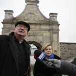 Spotkanie na Świętym Krzyżu. Anna Krupka, poseł PiS i o. Zygfryd Wiecha, superior klasztoru / Jarosław Kubalski / Radio Kielce