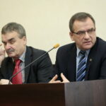 Konferencja Wojciecha Lubawskiego dotycząca wdrażania w mieście idei tzw. inteligentnego miasta. Na zdjęciu: Wojciech Lubawski i Janusz Koza / Marzena Mąkosa / Radio Kielce