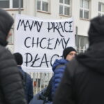 Protest pracowników w zakładach MAN Bus, którzy domagają się podwyżek płac / Marzena Mąkosa / Radio Kielce