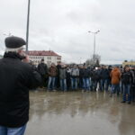Protest pracowników w zakładach MAN Bus, którzy domagają się podwyżek płac / Marzena Mąkosa / Radio Kielce